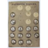 For King & Empire Patriotic tin badges on original card shows (probably) Lieut.- General .J.D.P.
