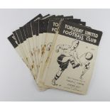 Torquay United home programmes for 1953/54. (20)