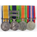 Group mounted as worn - BWM (Lieut G R Brown), India General Service Medal GV with bars Waziristan