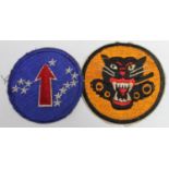 American cloth patches x2 Tank destroyer and Pacific Islands interest.