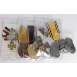 German WW1 collection of five medals with bag of German WW1 buttons.