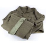 British Army Battle Dress uniform blouse Denham 1953, trousers Clifford Williams & Sons Ltd 1954,