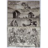 Suffragette postcards. Comic humour, group of 4 postcards "A Mixed Cabinet", "Things a Male