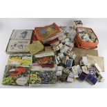 Large blue box full of various cigarette cards. (Qty) Buyer collects