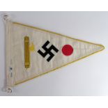 German scarce / Italian fascist / Japanese friendship pennant dated 1936 and stamped with Eagle &