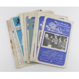 Millwall programmes, 1954-1970 (approx 15) inc Christmas card