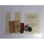 German Russian Front Medal, Infantry Assault war badge and wound badge all with award documents to