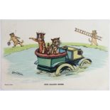 Louis Wain cats postcard - Wrench: Our Island Home, postally used 1905 Tooting