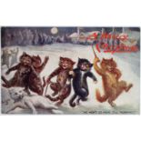 Louis Wain cats postcard - Raphael Tuck: "Louis Wain's Cats" series: We won't go home till