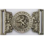 London Scottish Volunteers white metal belt buckle