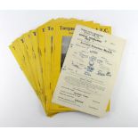 Torquay United home programmes for 1956/57. Inc 2x single sheet Practice Matches. (26)