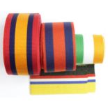 Boer War ribbons QSA KSA & Transport medal ribbons all on rolls.