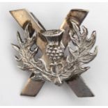 Badge - Shanghai Scottish unmarked silver sweetheart badge - rare item.