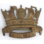 Badge - original Howe Battn. R.N.D. Cap Badge - Gaunt tablet to reverse. Also has 2 squashed