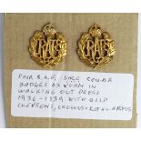RAF collar badges as worn by WO's and SNCO's on walking out dress 1936-1939. VGC and scarce