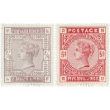 GB - QV High Values SG178 2/6, and SG180 5s. Mint no gum, super colour. Cat £1575. (2)