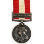 Canada General Service Medal 1899 with Fenian Raid 1870 clasp, named (Cpl W H Adamson 42nd Bn).