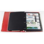 China - red binder of unmounted mint commemorative sets, M/Sheets, etc. Circa 2004 to 2010. (