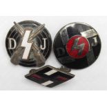 German Deutches Youth DJ badges 3x inc marksman's, makers marked