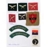 Badges cloth Gurkha interest arm badges a page of interesting examples inc printed.