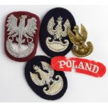 Cloth Badges: Polish WW2 Beret Badges and Shoulder Title. Officers Bullion Beret badge, 2