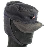 German HJ Forage cap black with usual diamond badge, a little worn.