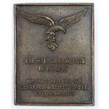 German WW2 Luftwaffe bronze small plaque named to Ober Ltn Von Rotberg