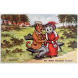 Louis Wain cats postcard - Raphael Tuck: Taking the Waters: No More Sulphur Today