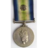 South Atlantic Medal 1982 with rosette to ribbon named (AEM(R)1 P A Finney D155714A 826 Sqdn).