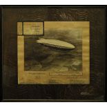 Airship interest. Rare souvenir framed photograph of the R100 trip to Canada. The photograph is