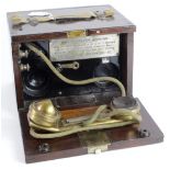WW1 British scarce no 110 trench telephone set very nice example believed to be all complete.
