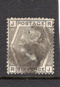 GB 1880 6d Plate 17 stamp, the scarcest plate, with very clear inverted watermark, SG.147Wi, heavy