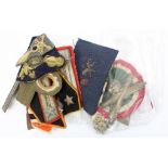 Badges: Italian Militaria from WW2 a collection of both cloth and metal. Badges, Rank Insignia,