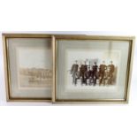 WW1 framed photo of HMS Bacchanet with matching framed photo of the ships officers.