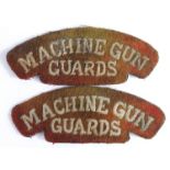 Badge WW1 Machine Gun Guards a pair of cloth shoulder titles