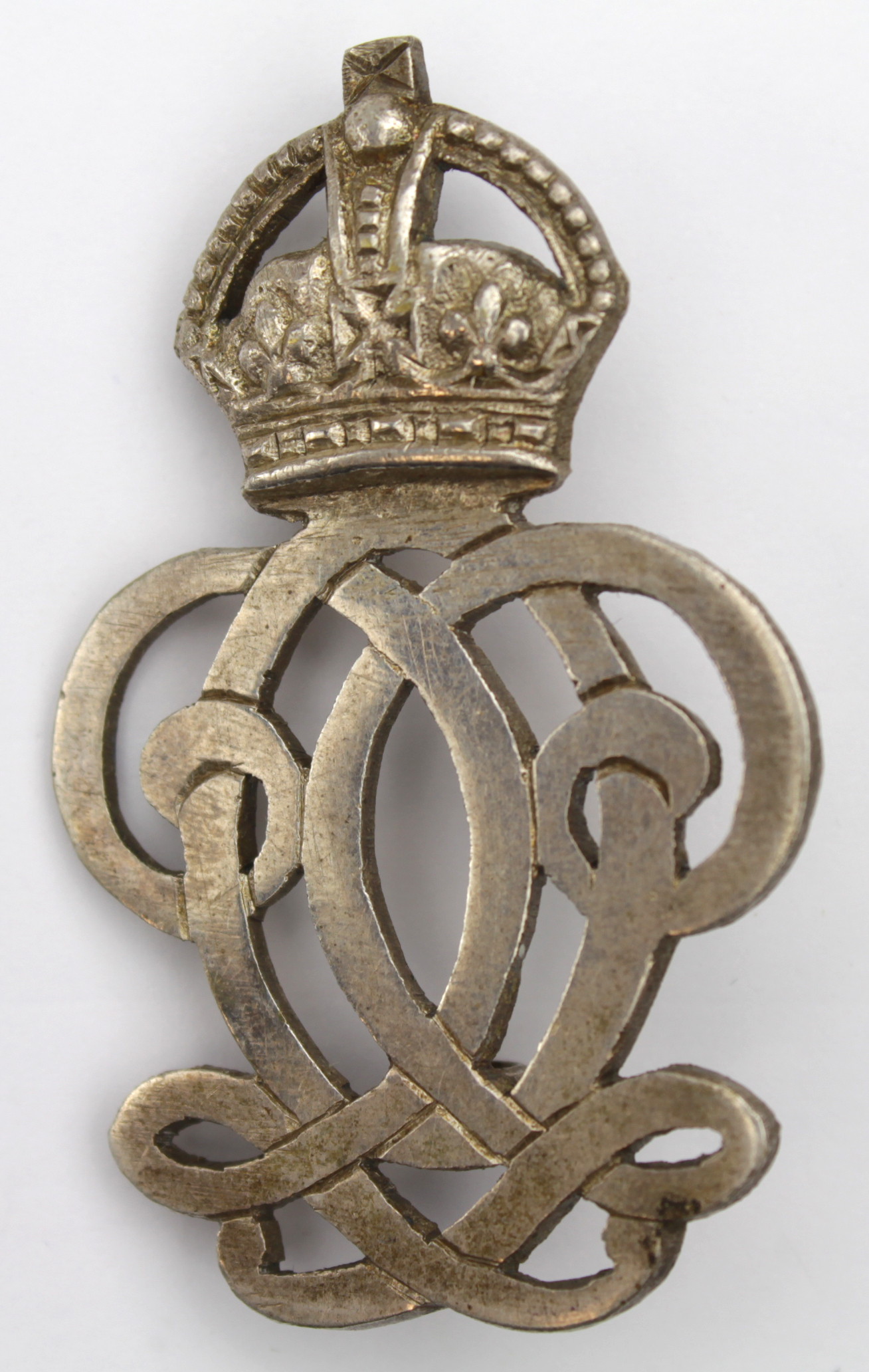 Badge - original cast 7th (Queen's Own) Hussars N.C.O.'s Arm Badge in white metal