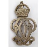 Badge - original cast 7th (Queen's Own) Hussars N.C.O.'s Arm Badge in white metal