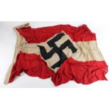 German Hitler Youth flag, wartime issue stamps, service wear, no holes, 5x3 approx