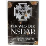 German WW2 small NSDAP enamel wall plaque. Some age wear and light rusting.