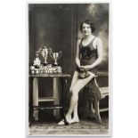 Lady Morton Collection - RP of swimmer Mary Kenyon (hand signed by same) who swam for England and