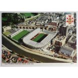 Welsh Ruby Union colour postcard of Cardiff Arms Park, has been signed in ink to the reverse by