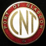 Badge - Port of Glasgow (Clyde Navigation Trust) -( probably WW1 V.T.C) Badge