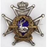 Badge - fine 2 piece Victorian Derbyshire Regt./Sherwood Foresters Officer's glengarry badge.