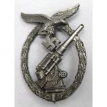 German Luftwaffe Flak badge, no makers mark