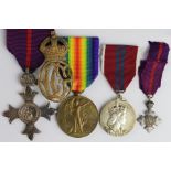 MBE (Mily) 1st type silver hallmarked (1918), plus miniature. Victory Medal to G/35857 Pte C F