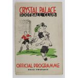 Crystal Palace v QPR 26th Nov 1938 (FA Cup). Spine split