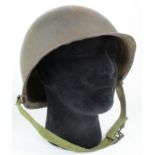 WW2 Style US M1 Front Seam, Swivel Bale Helmet with insignia of the 29th Infantry Division. No