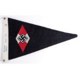 German Hitler Youth pennant dated 1938 Berlin with various over markings.
