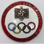 German 1936 Olympic games enamel badge.
