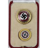 German National Socialist Leaders D.A.P party badges in fitted case